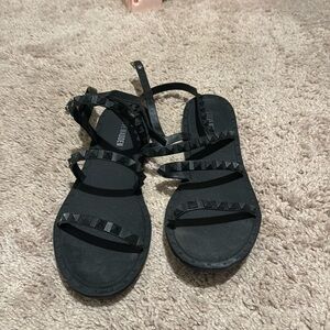 Black Studded Steve Madden Sandals